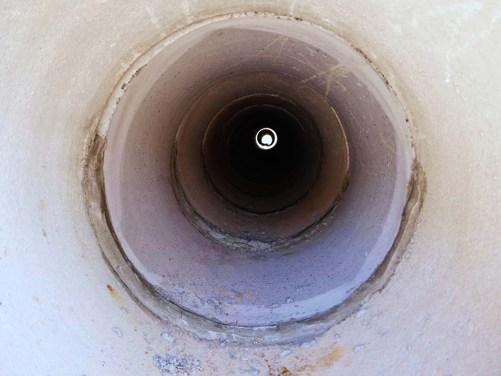 the inside of a pipe